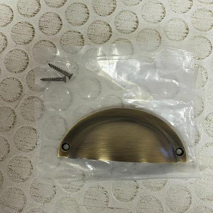 Signature Hardware Rustic Style Brass Traditional Cup Pull - Antique Brass