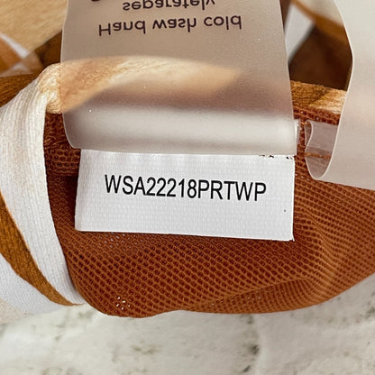 Calia Tie Front Long Sleeve Patchwork Top WSA22218PRTWP Womenâs