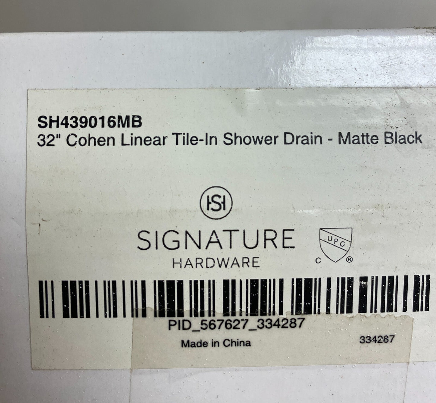 Signature Hardware 32" Cohen Linear Tile-In Shower Drain - Matte Black