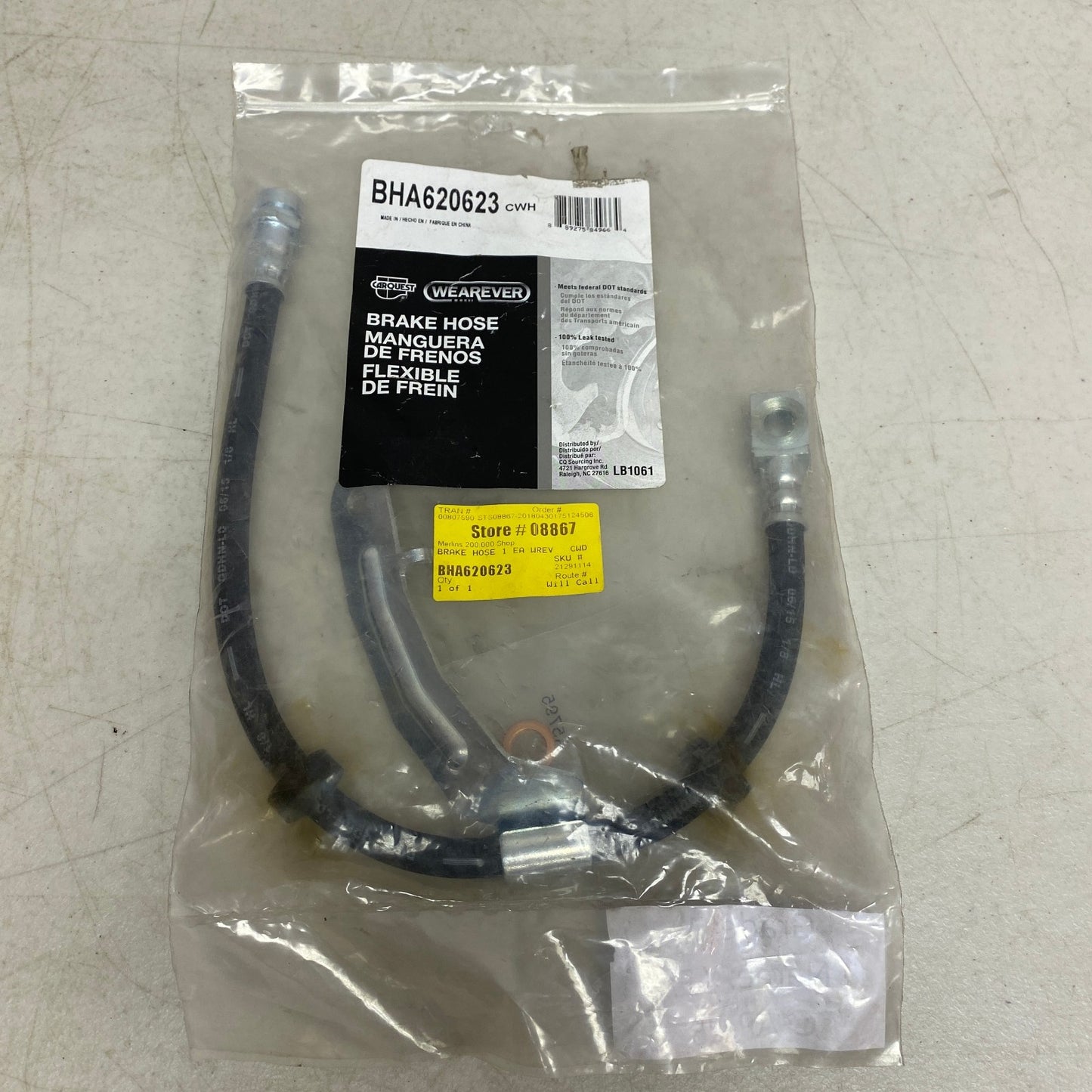 CARQUEST BHA620623 Brake Hydraulic Hose 18" Black