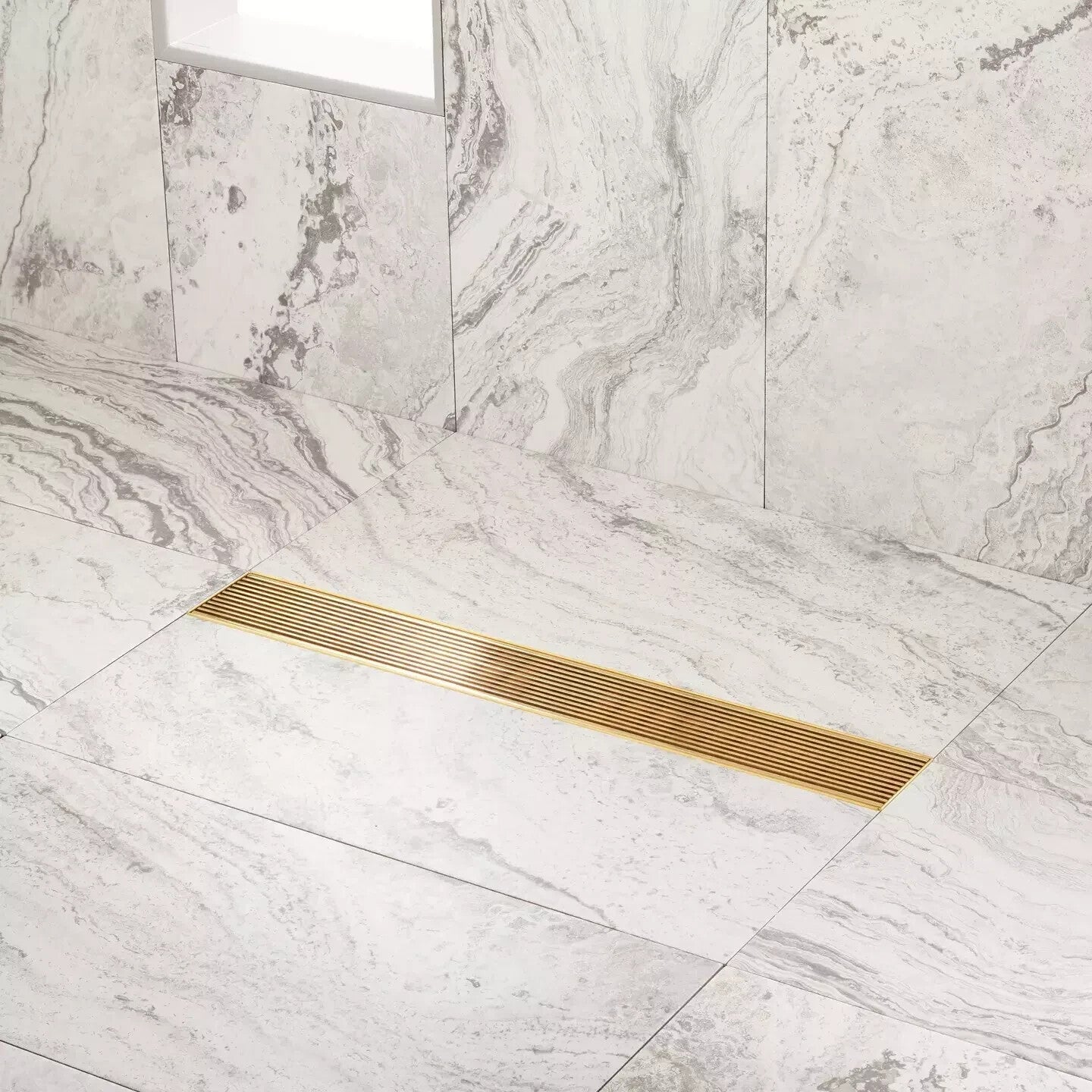 Signature Hardware 18" Carmen Linear Shower Drain - Brushed Gold