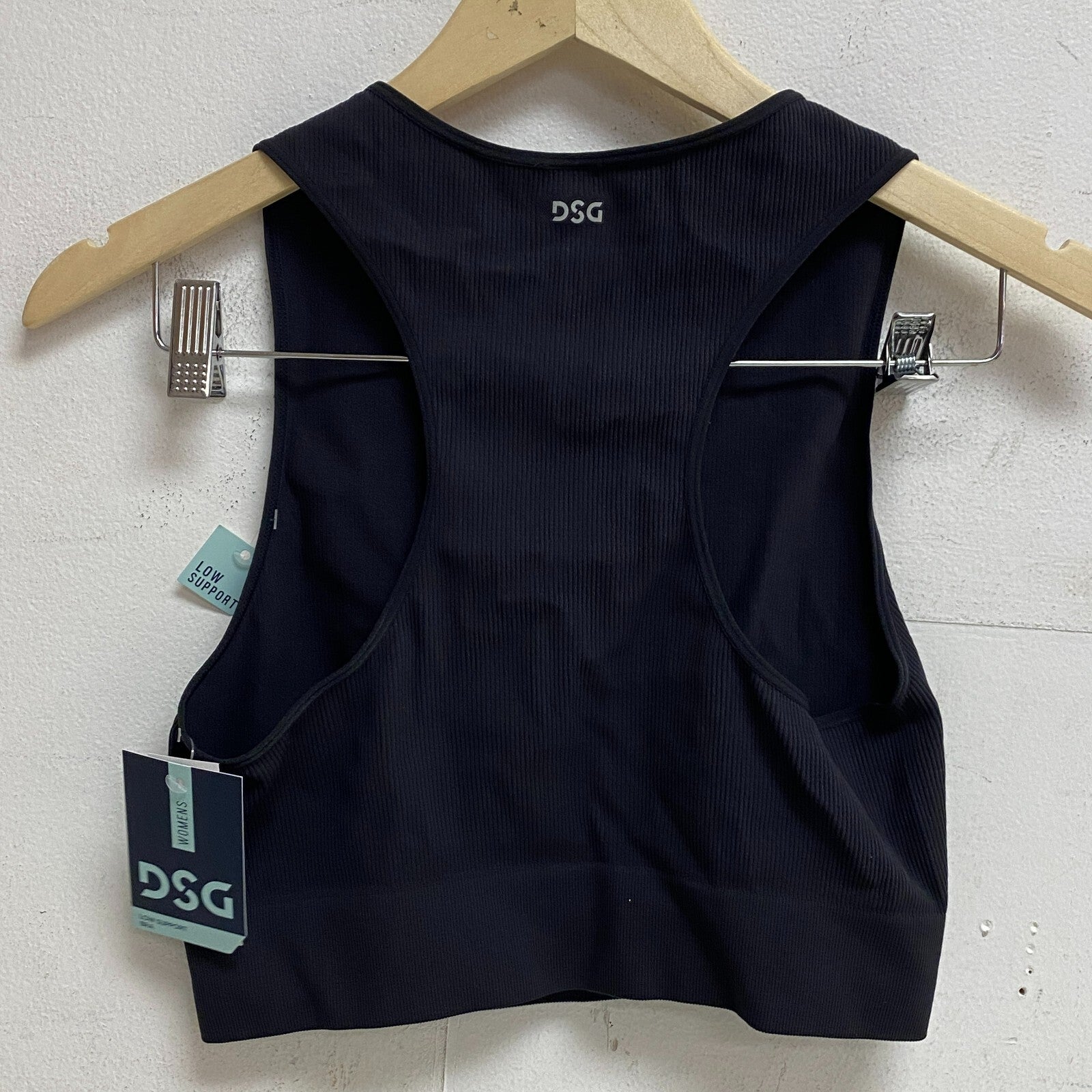 DSG Womens Highneck Brami Shirt Pure Black Sleeveless Solid Racerback DAW12710