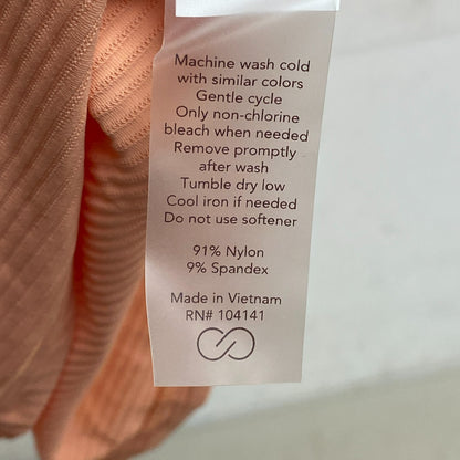 Calia Womens Renew Tank Peach Glow  Relaxed Fit Round Neck Striped WAX11165