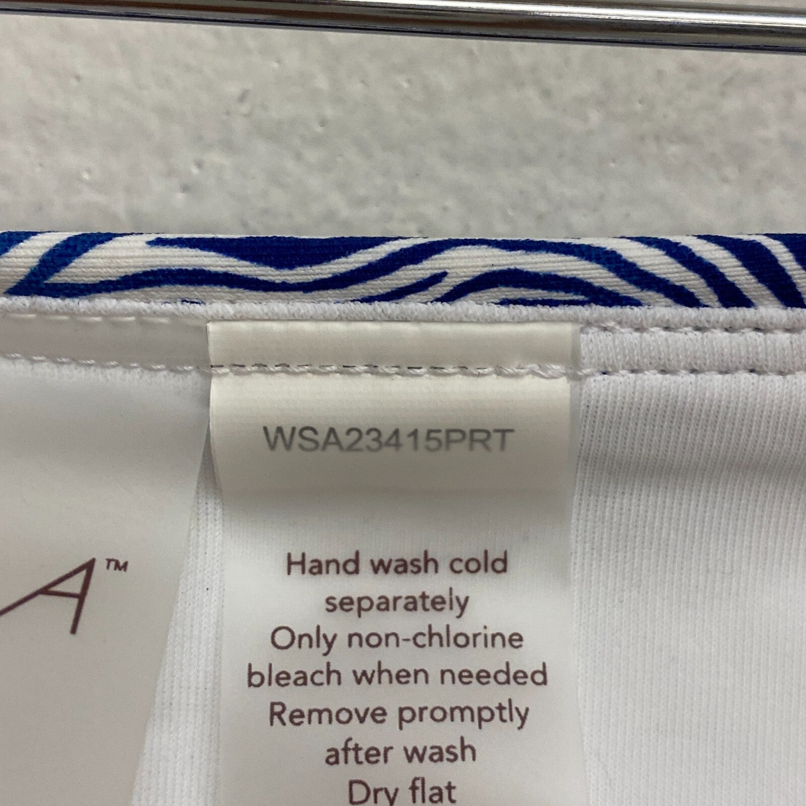 Calia Women's Shirred V Front Mid Rise Bottom Wave Blue/White WSA23415PRT New!