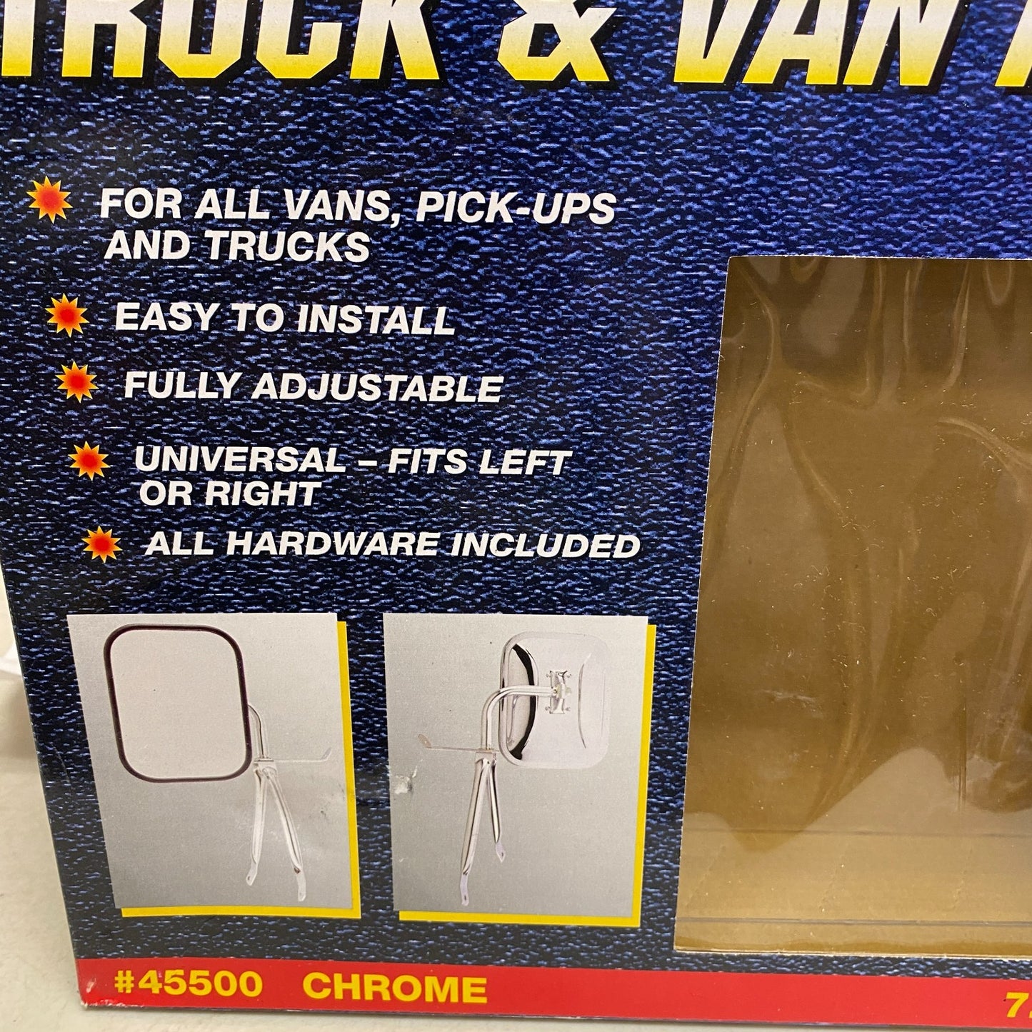 CIPA OE-Style Low-Mount Chrome Side View Mirror for Universal Truck / Van