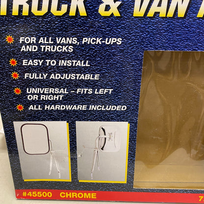 CIPA OE-Style Low-Mount Chrome Side View Mirror for Universal Truck / Van