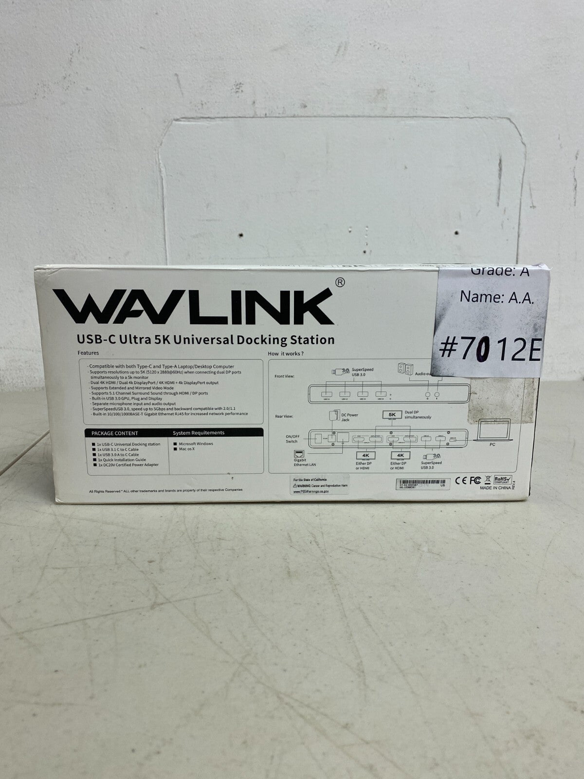 WAVLINK USB C/USB 3.0 Universal Docking Station Dual Monitor Windows Mac 60Hz