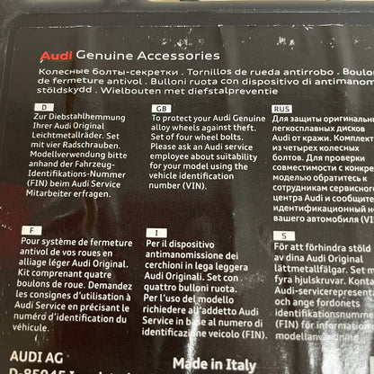 Audi Anti Theft Wheel Bolts Set with Key Chrome Silver 8P0071455