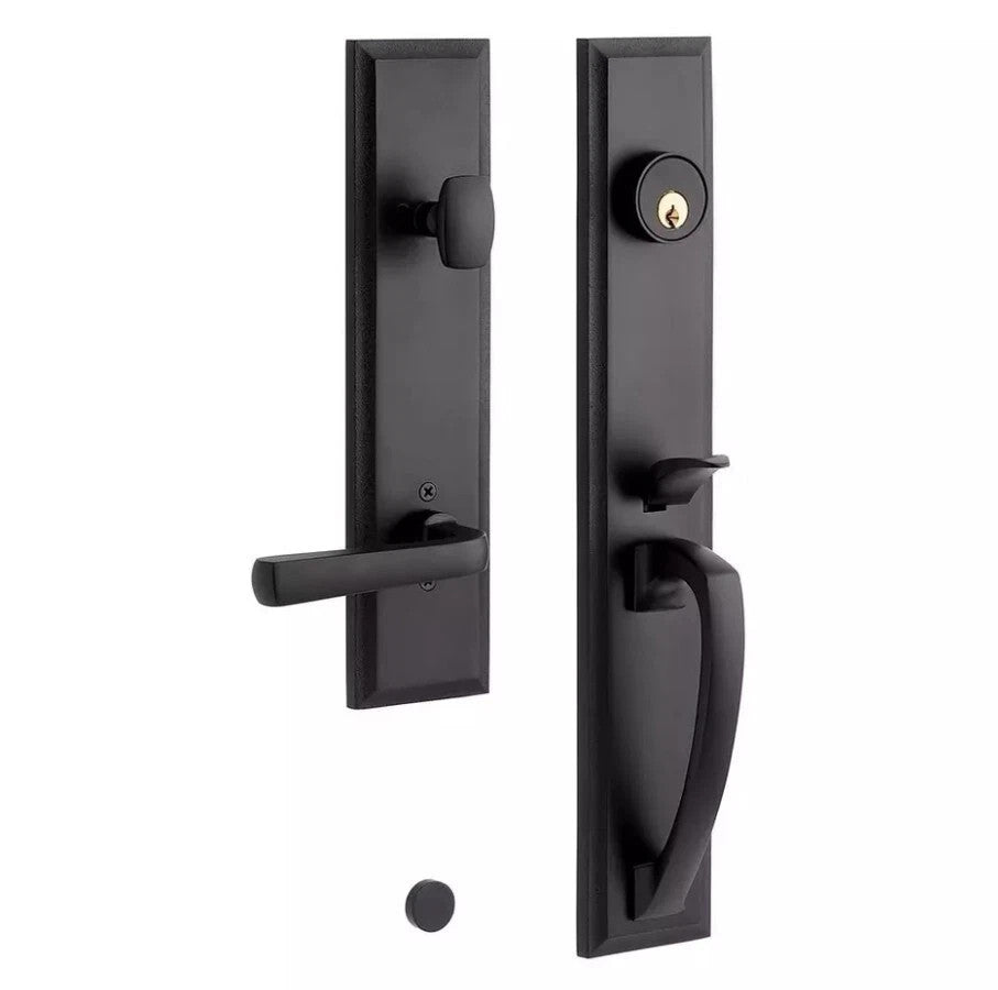 Signature Hardware Brass Entry Door Set No Backset Left Hand Matte Blck 552085MB