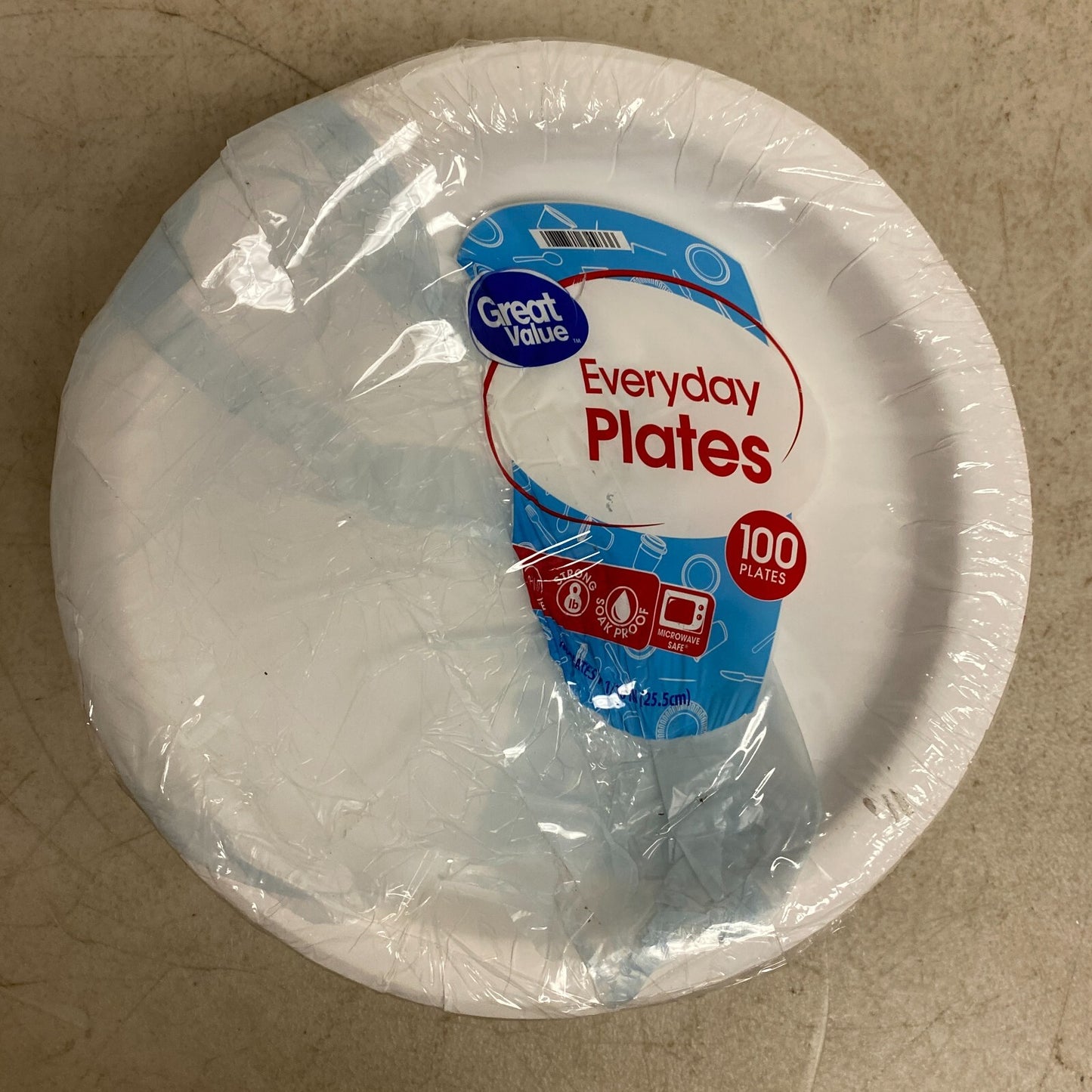 Great Value Plain White Everyday Plates 100 count Brand New!