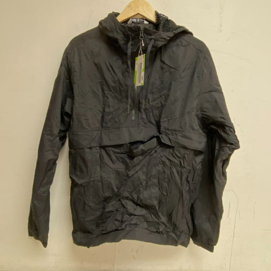 DSG Mens Woven Jacket Pure Black Windbreaker Solid Long Sleeve DAM12602VC