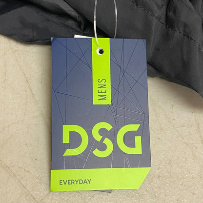 DSG Mens Woven Jacket Pure Black Windbreaker Solid Long Sleeve DAM12602VC
