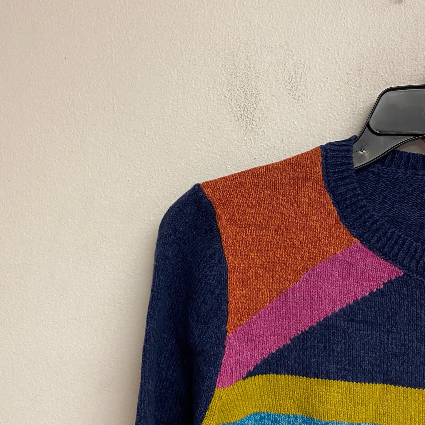 Alfred Dunner Women's Lake Placid Colorblock Crewneck Sweater Szie PM Color Navy