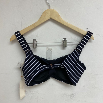 Calia Women's Power Sculpt High Support Racerback Swim Bikini Top Stripe Black