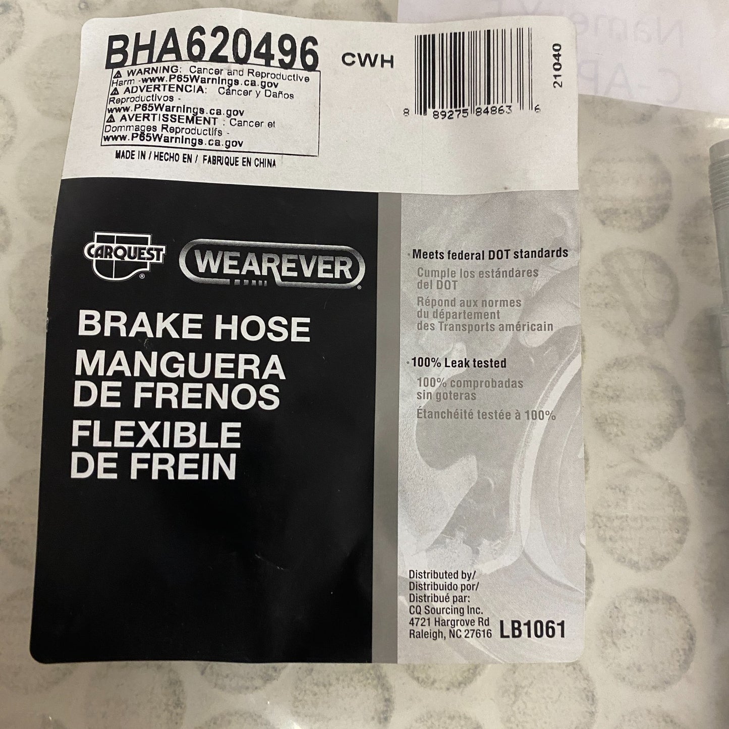 Carquest Wearever BHA620496 Brake Hydraulic Hose