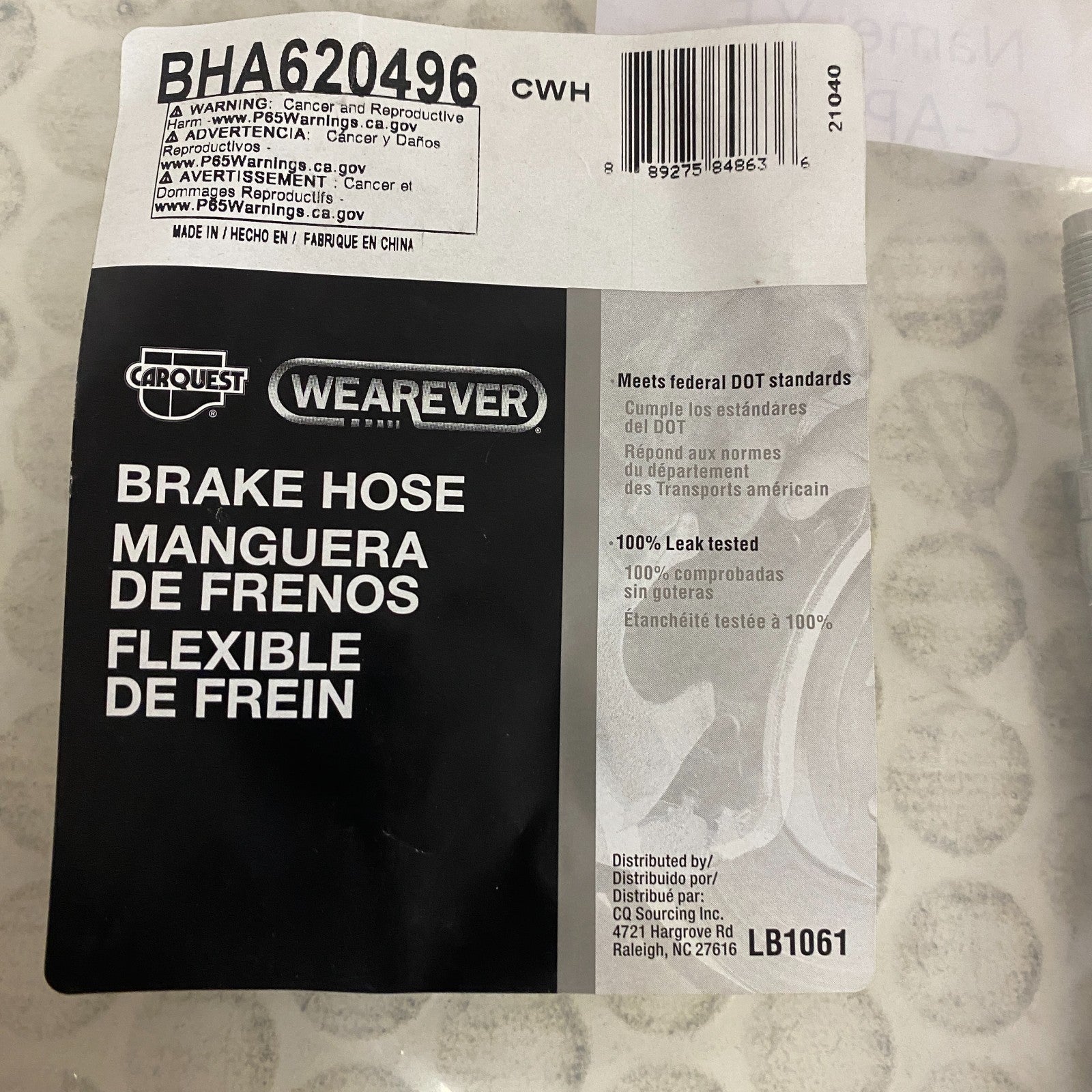 Carquest Wearever BHA620496 Brake Hydraulic Hose