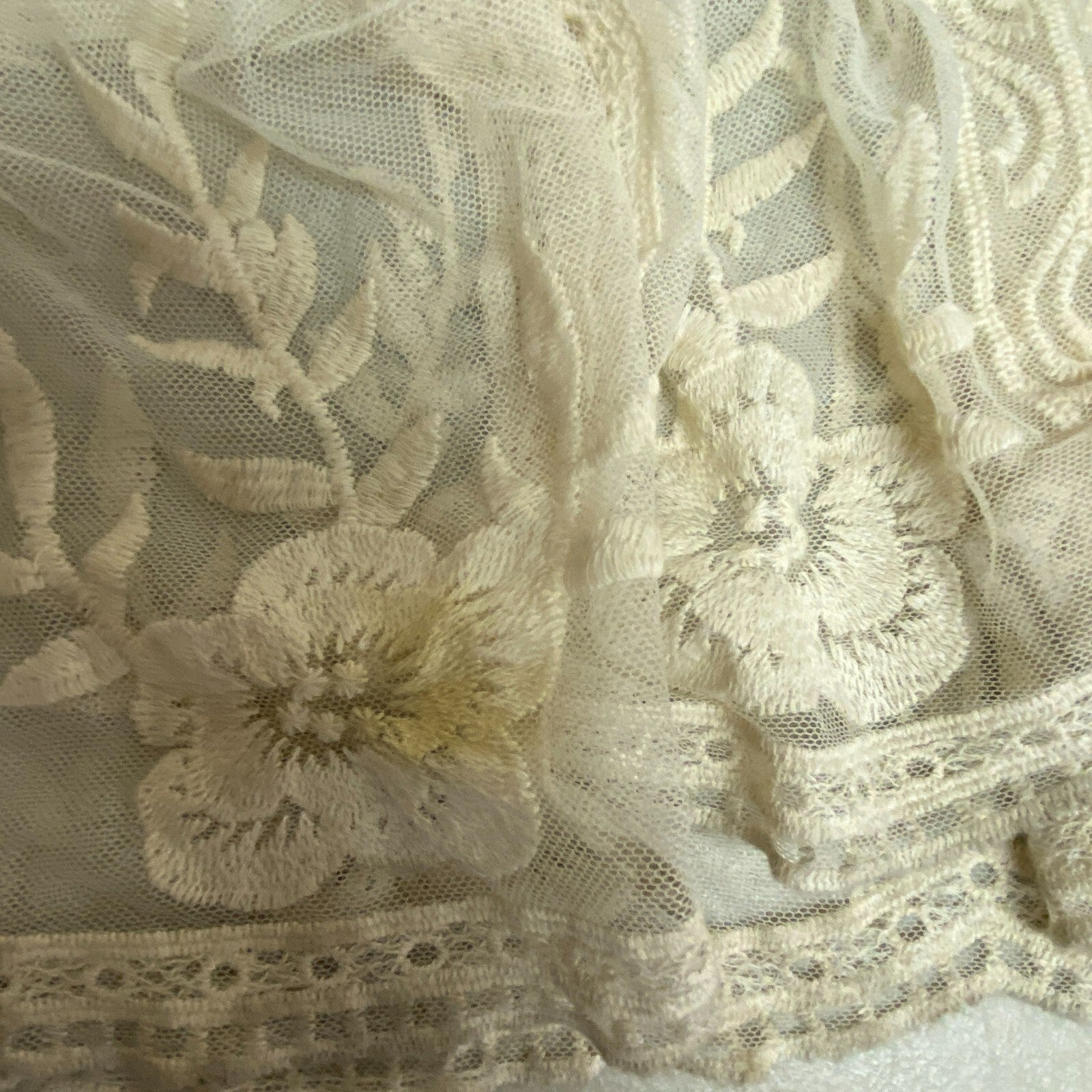 Blue Rain Womens Swim Coverup Creme Embroidered Floral Size Womens Large