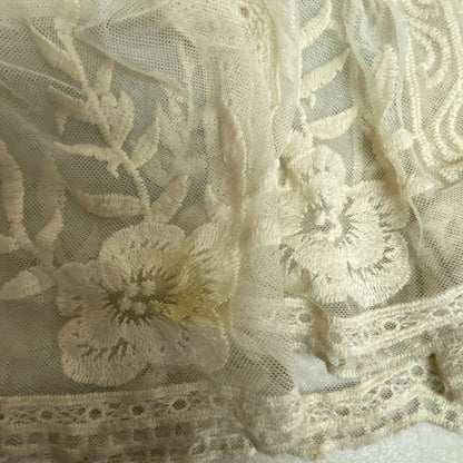 Blue Rain Womens Swim Coverup Creme Embroidered Floral Size Womens Large