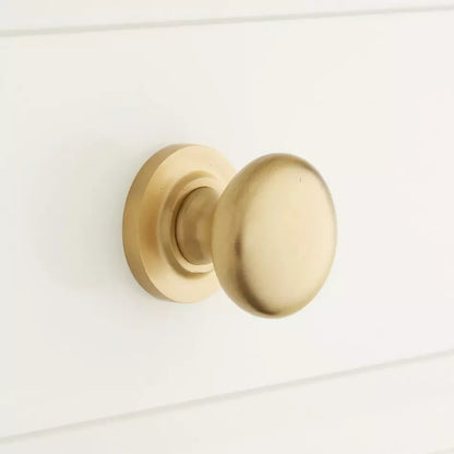 Signature Hardware 1-1/4" Brass Round Knob with Beveled Round Base Plate SB