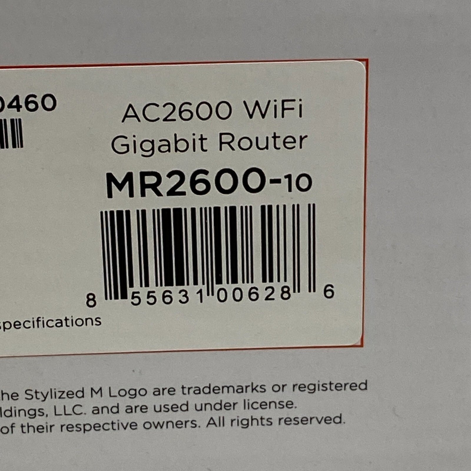 MOTOROLA AC2600 4x4 WiFi Smart Gigabit Router with Extended Range, Model MR2600