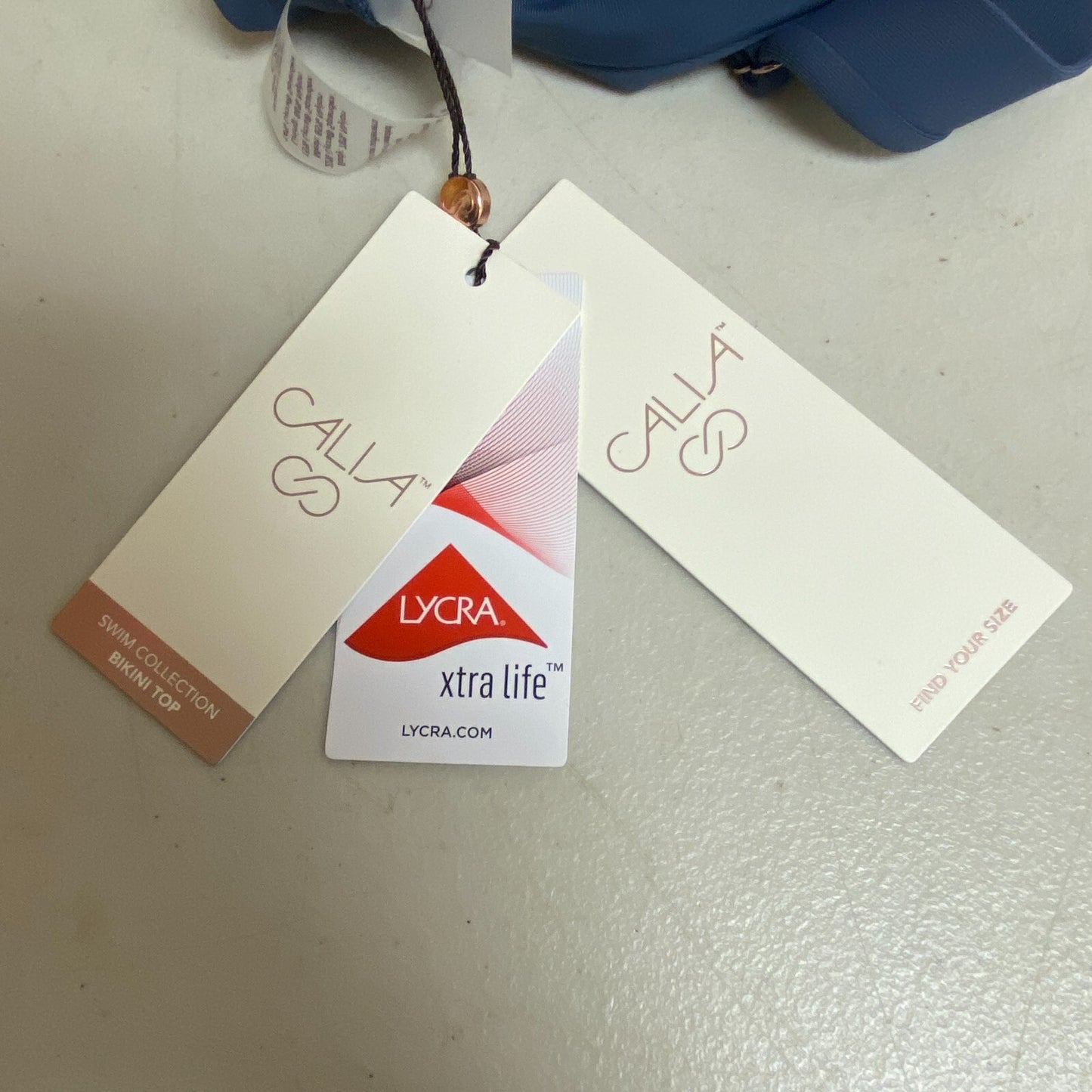 Calia Women's Swim Collection Low Support Tie Front Bikini Top Ardosia Slate New