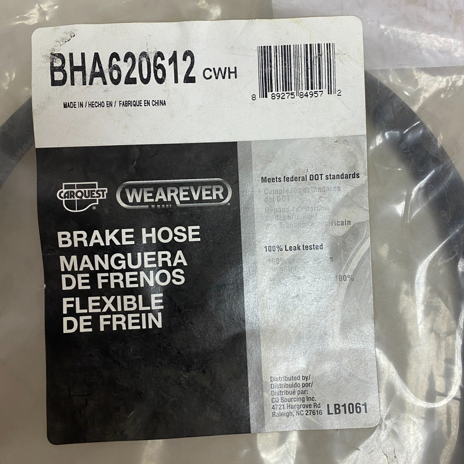 CARQUEST Brake Hydraulic Hose Black EPDM Rubber 20″ Model BHA620612