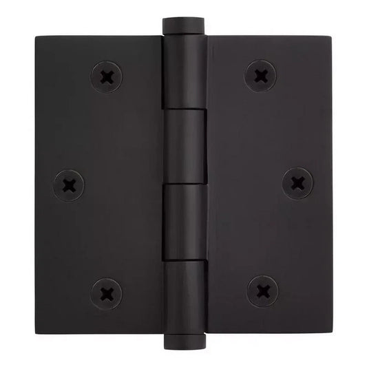 Signature Hardware Hammered Hinge 3 1/2" x 3 1/2" Black Powder Coat 1 Piece