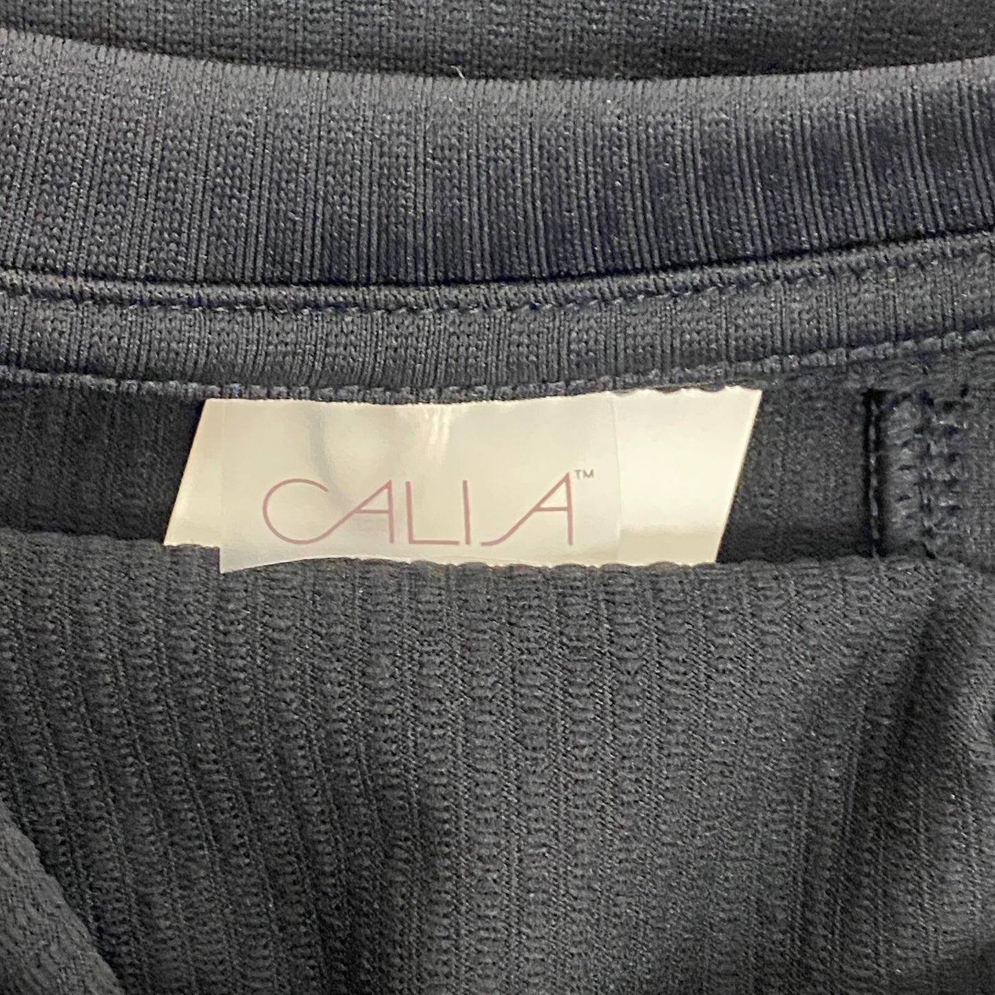 Calia Womens Rib Tank Pure Black Sleeveless Solid Stylish Trendy WAX11166