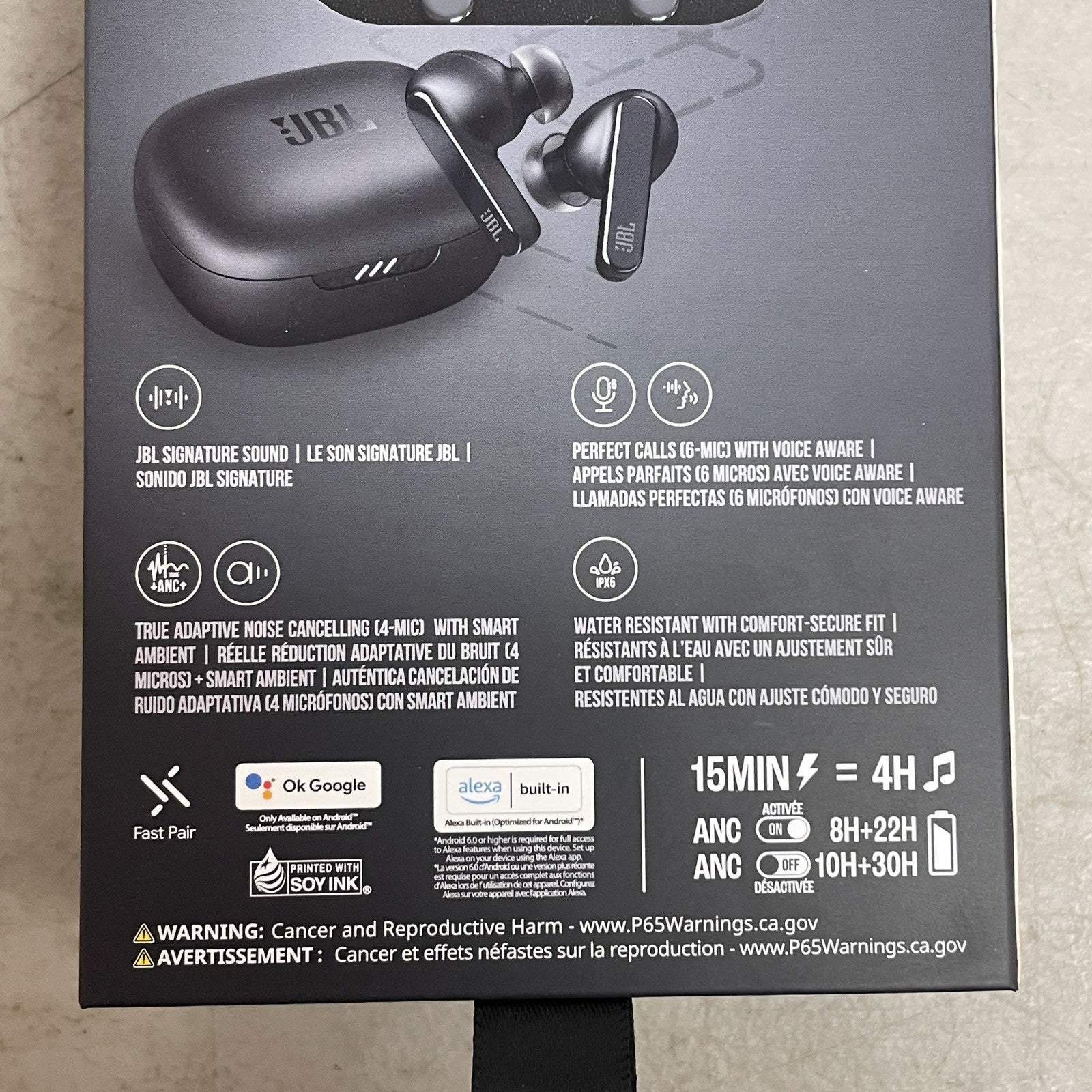 JBL Live Pro 2 True-Wireless Noise Canceling Headphones In Ear Earbuds Black NIB