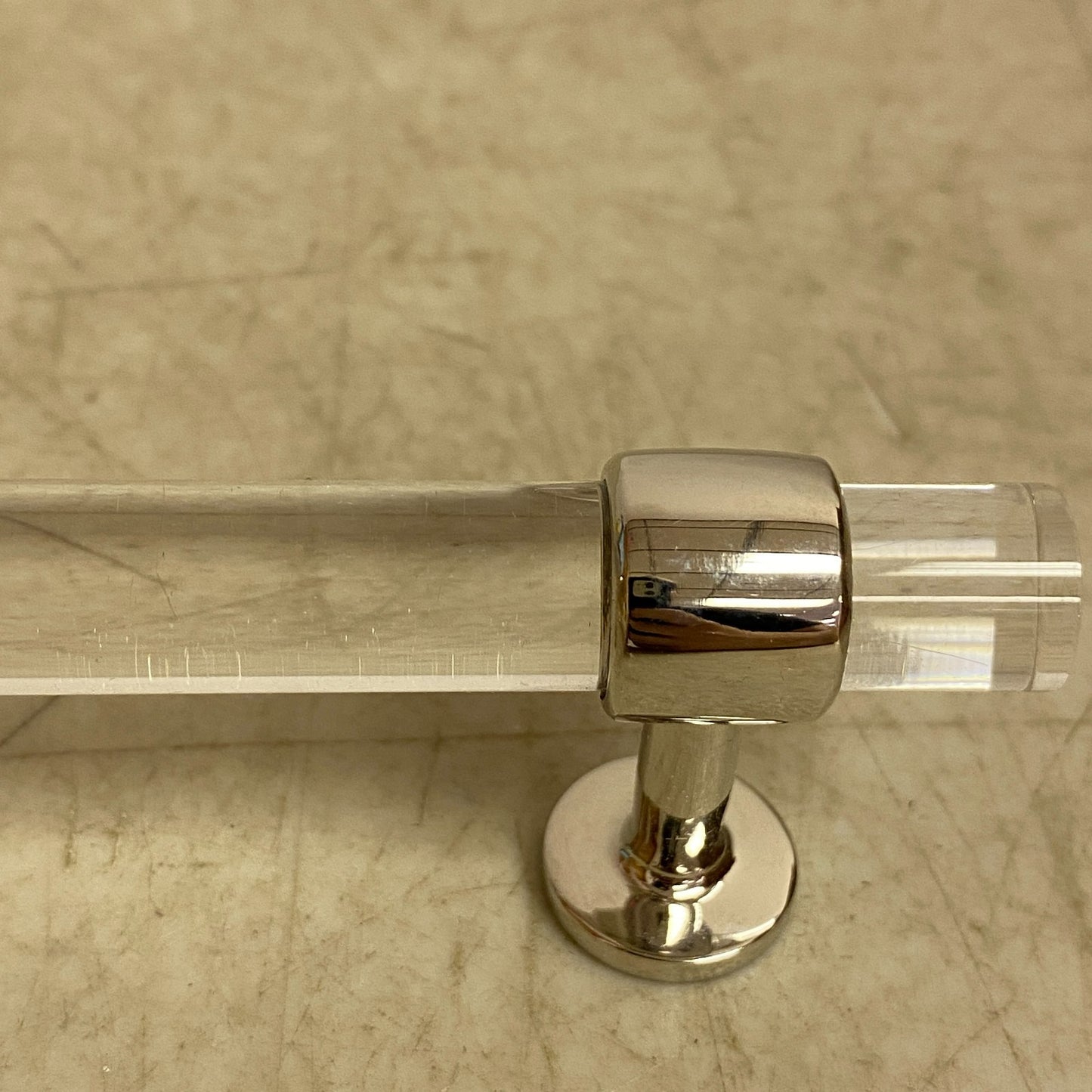 Signature Hardware 3'' Beryn Acrylic Cabinet Pull Polished Nickel