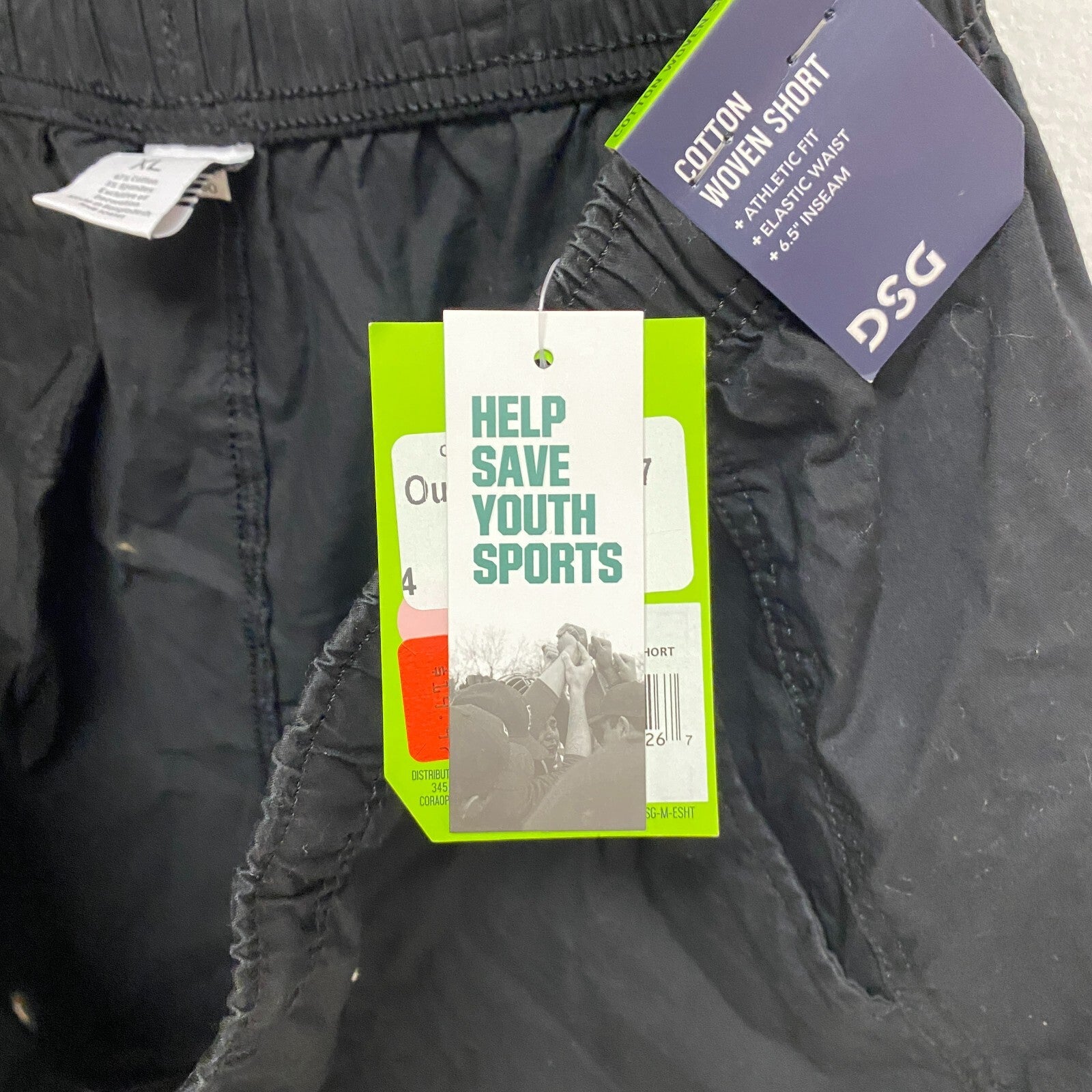 DSG 6.5" Men's Casual Cotton Short PURE BLACK Solid  DAM22100