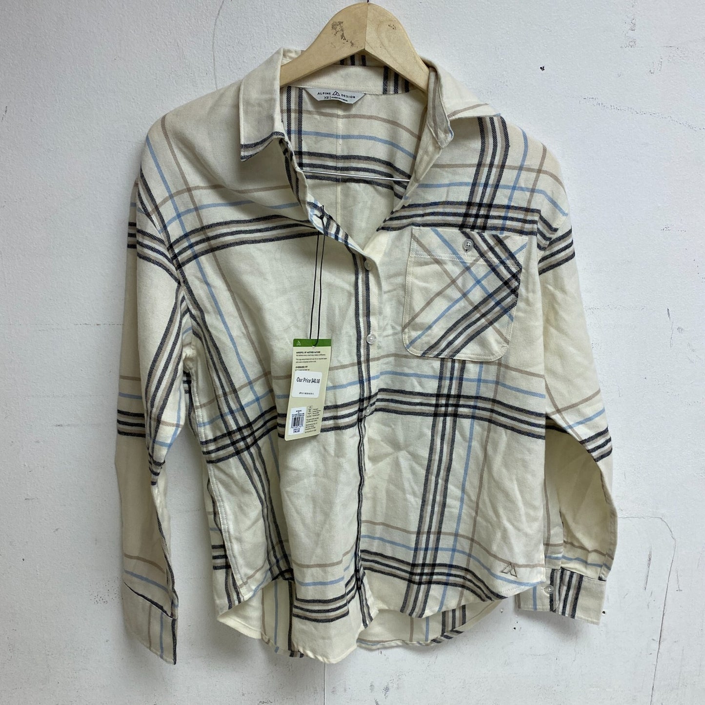 Alpine Design Women's W AD Journey Oversized Flannel Soft White Arrow Plaid