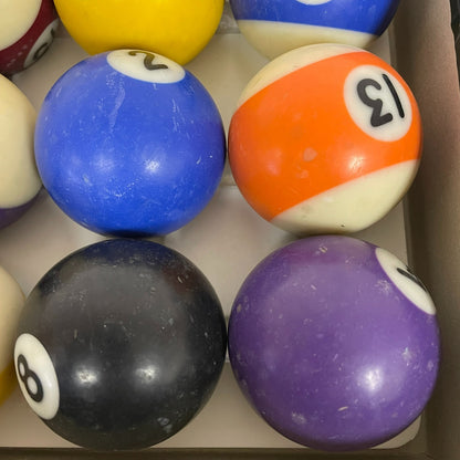 Vintage Billiard Pool Balls 2 1/4" Made in Belgium Replacement Box