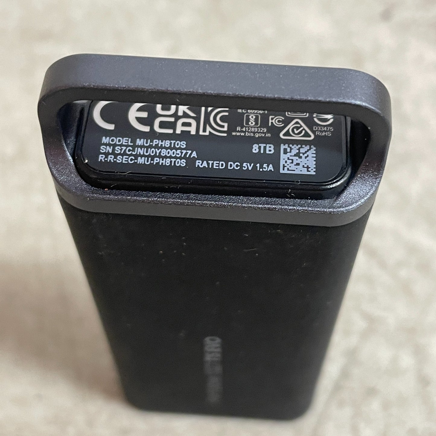 Samsung T5 EVO 8TB Black USB 3.2 Gen 1 Portable External SSD MU-PH8T0S/AM