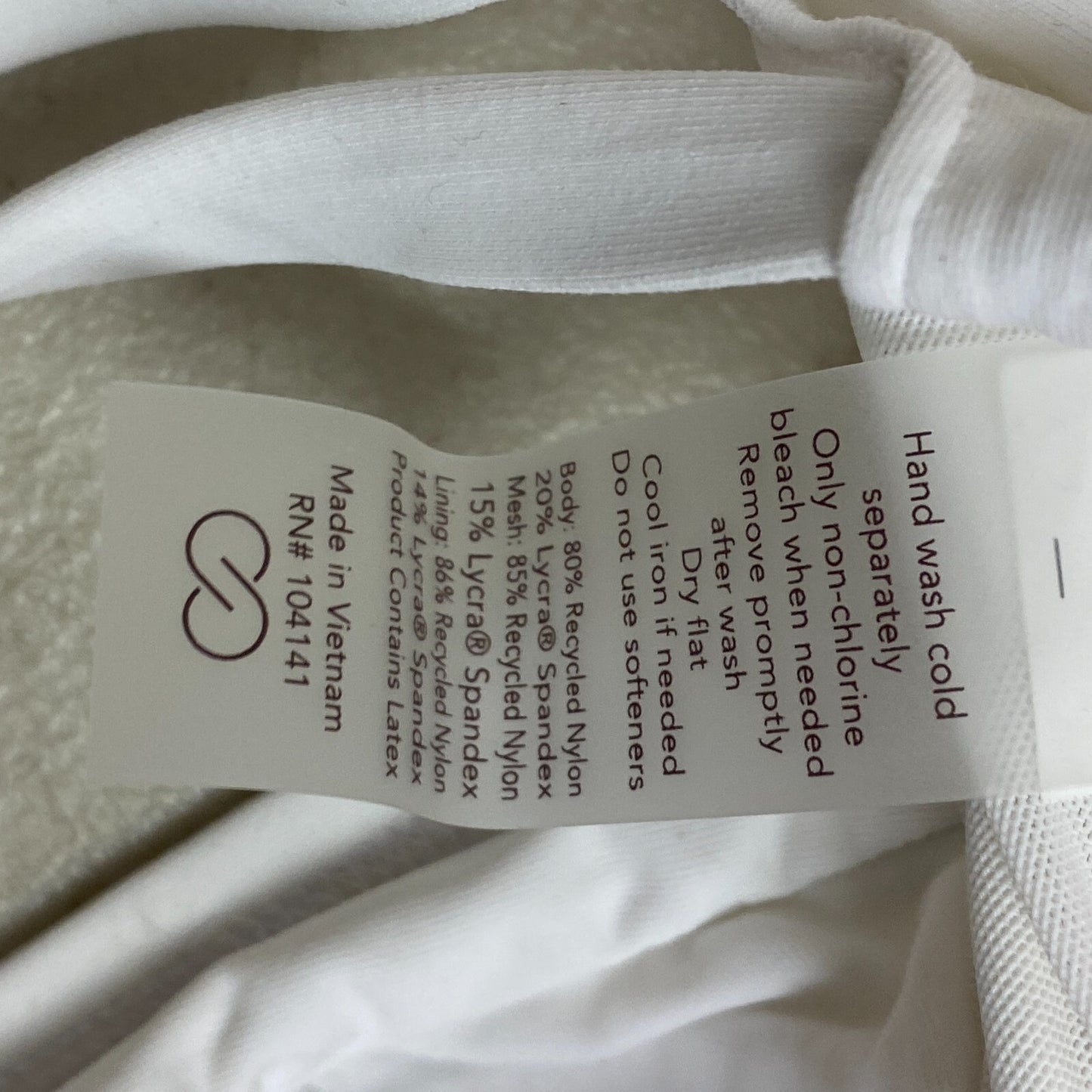 Calia Women's Low Support Triangle Bikini Top Pure White WSA23201 Brand New!