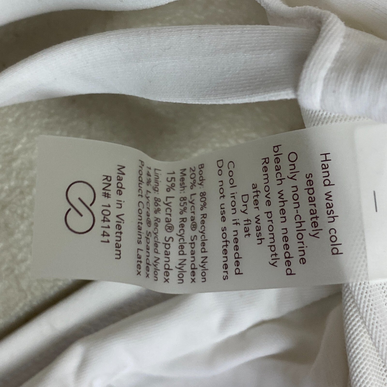 Calia Women's Low Support Triangle Bikini Top Pure White WSA23201 Brand New!