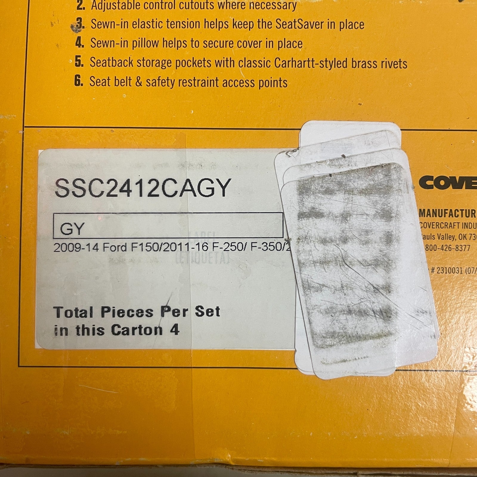 Carhartt Covercraft SeatSaver Seat Covers Ford F-150 F-250 F-350 Bucket Gravel