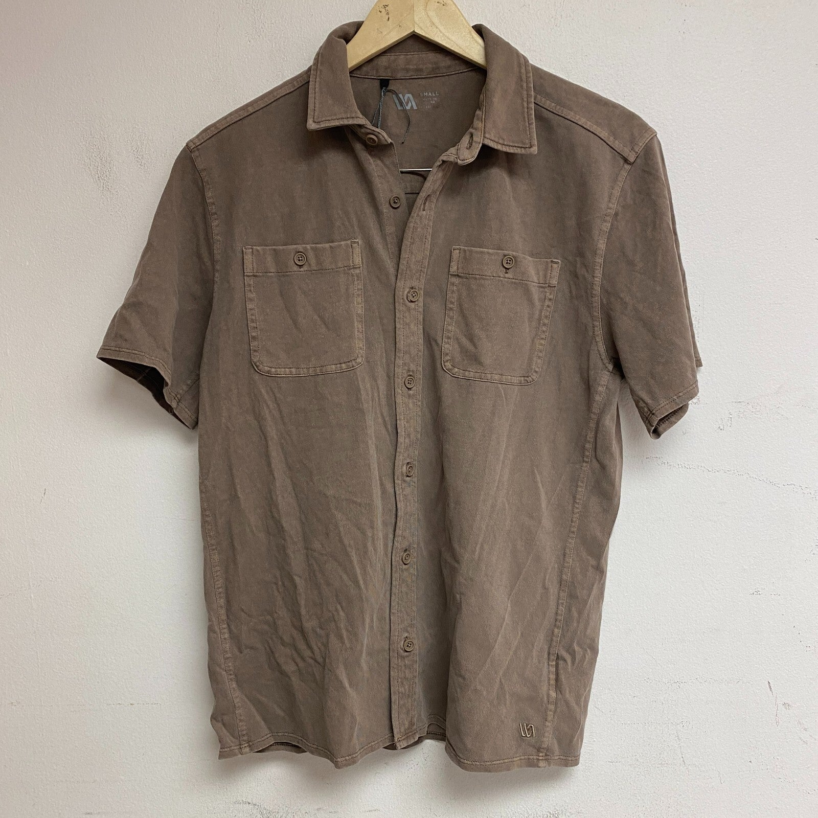 VRST Garment Dye SS Shirt Warm Mushroom Short Sleeve Brown Solid  MAX231104