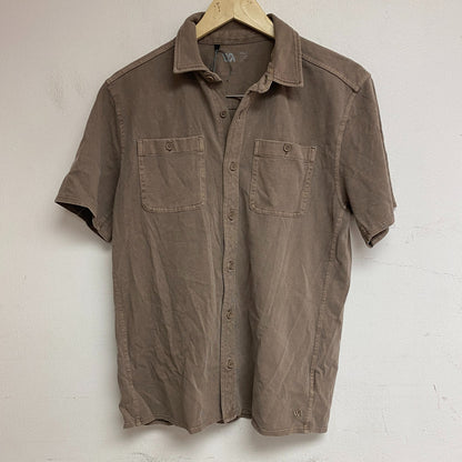 VRST Garment Dye SS Shirt Warm Mushroom Short Sleeve Brown Solid  MAX231104