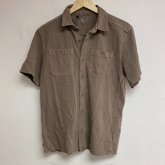VRST Garment Dye SS Shirt Warm Mushroom Short Sleeve Brown Solid  MAX231104