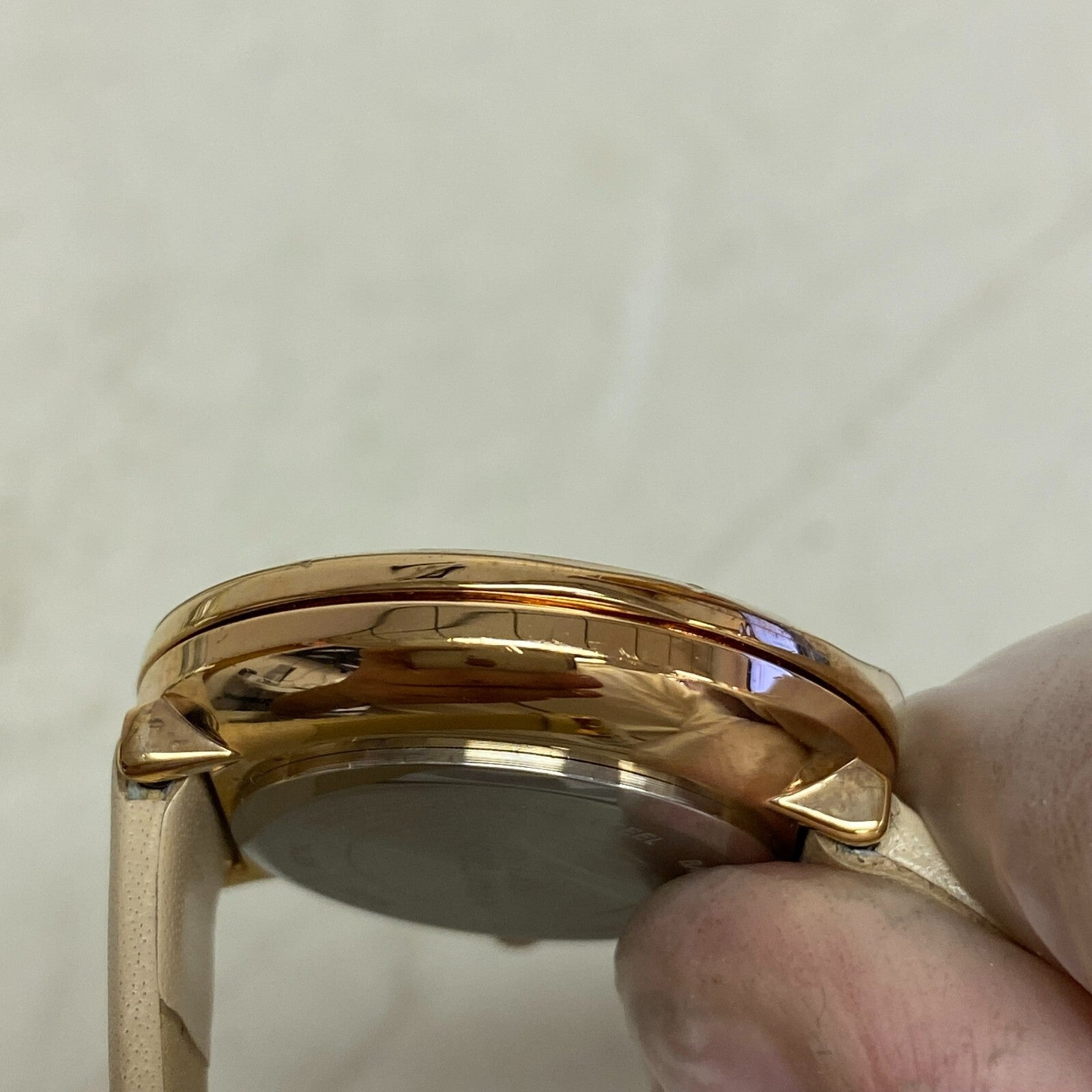 Armitron Rose Gold with butterfly Bessel Beige Band Women's Watch 75/5752RG