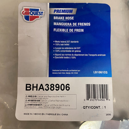 Carquest Wearever Brake Hose Right Side w/ Banjo & Copper Washers BHA38906