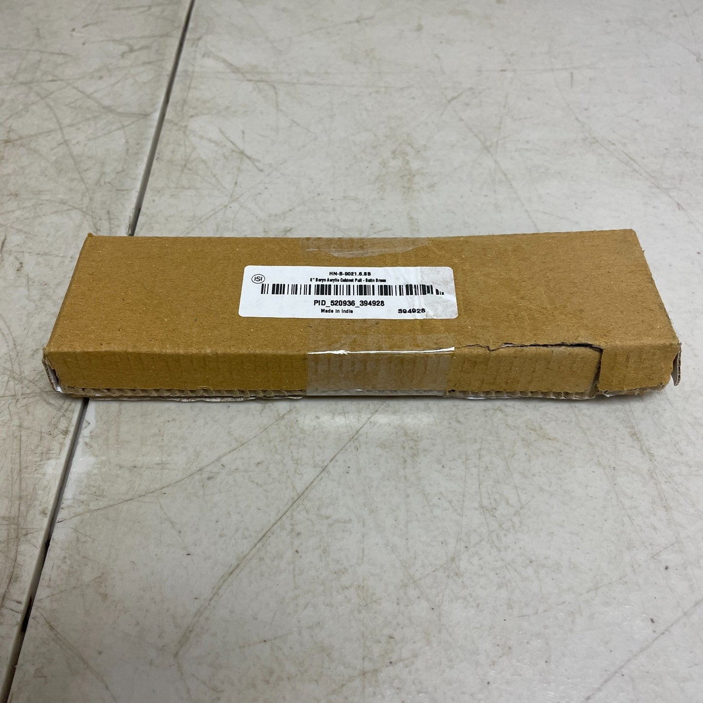 Signature Hardware Beryn Acrylic 6″ Cabinet Pull Satin Brass HN‑B‑9021.6.SB