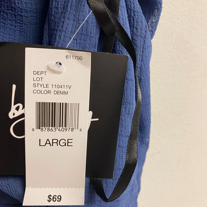 By & By Women's Casual Sheath V-Neck Ruffle Dress Size Large Color: Denim