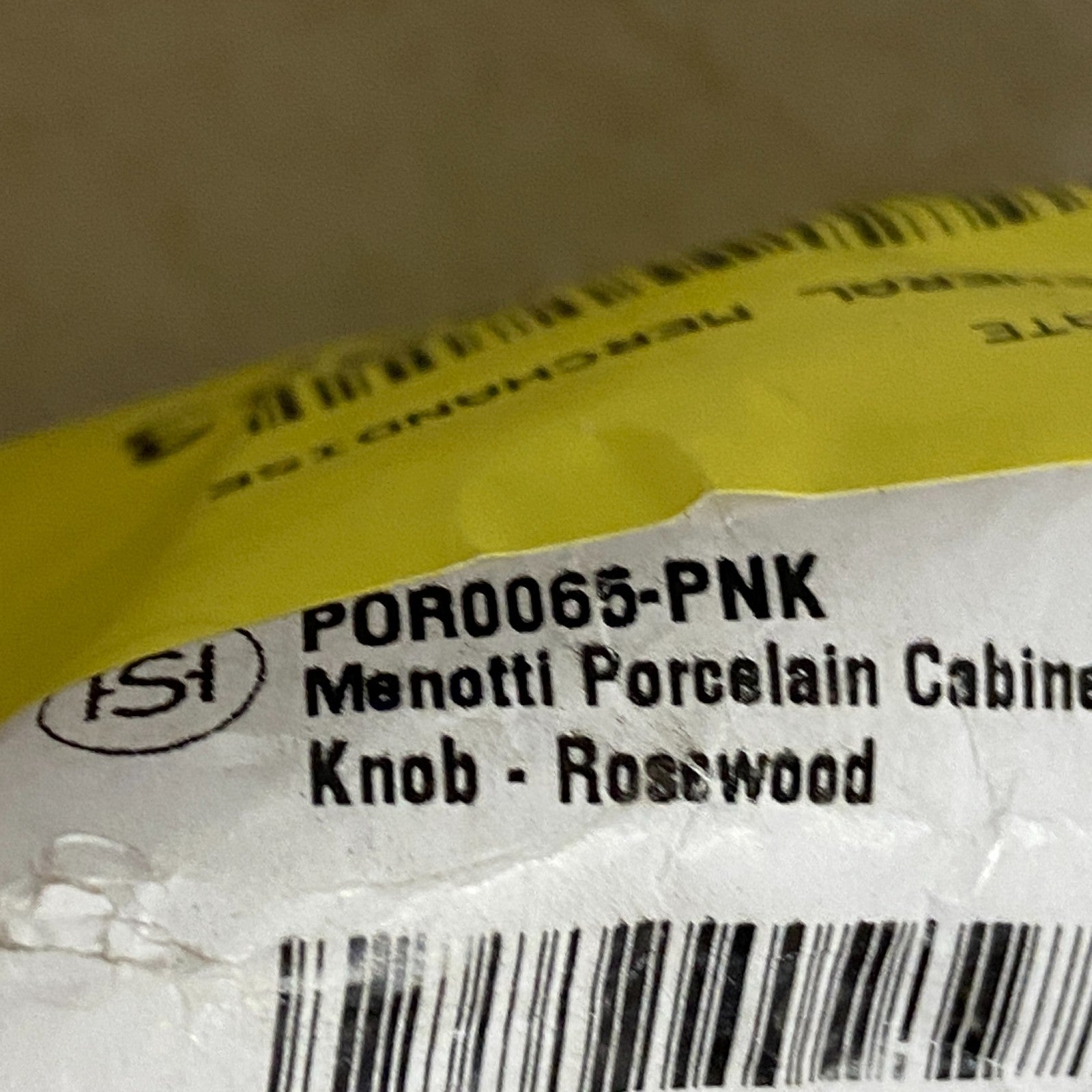 Signature Hardware Menotti Porcelain Cabinet Knob Rosewood POR0065-PNK