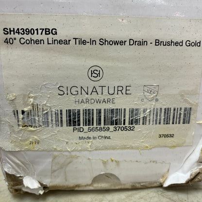 Signature Hardware 40" Cohen Linear Tile-in Shower Drain with Drain Flange - BG