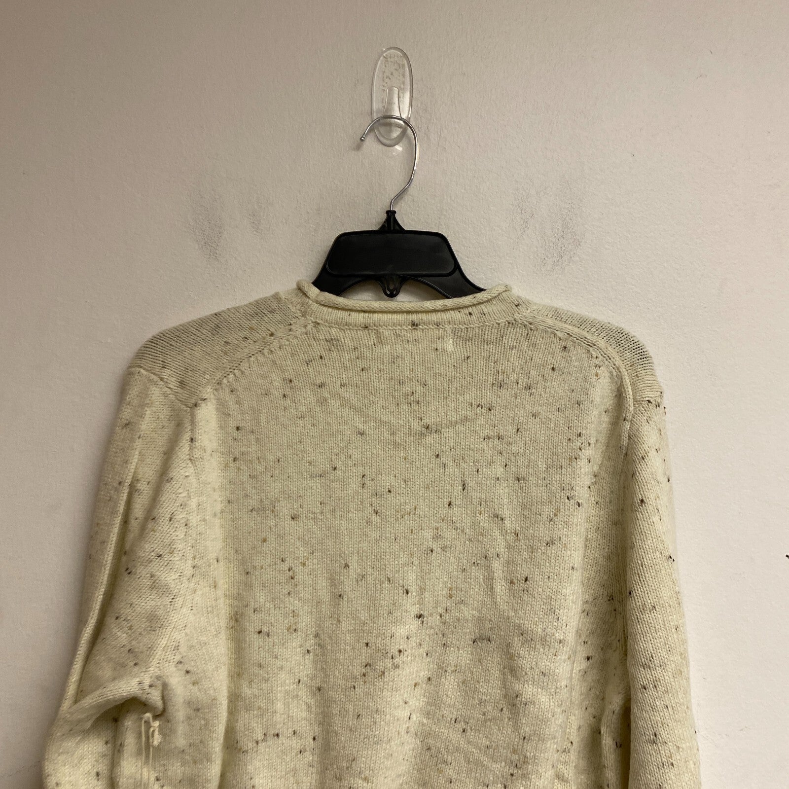 Mutual Weave Crew Neck Long Sleeve Mock Turtle Neck Sweater Size L Color Ivory