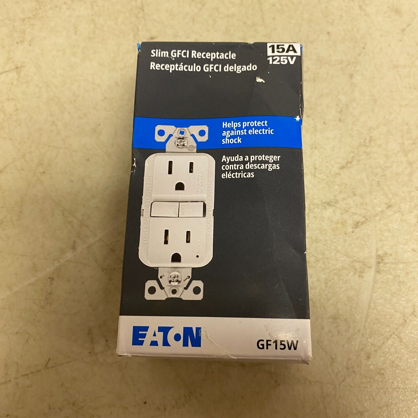 Eaton GFCI  TWRSGF15W Outlet Duplex Receptacle 15A 125V White EA