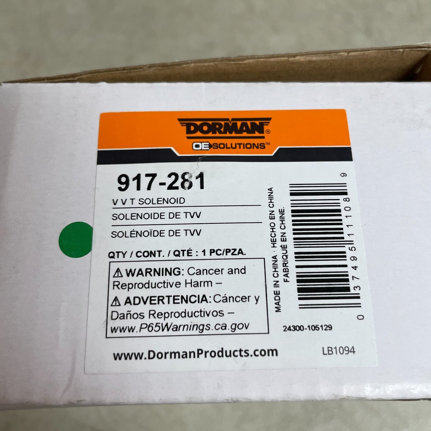 Dorman 917-281 Engine VVT Solenoid Variable Valve Timing for Honda Acura