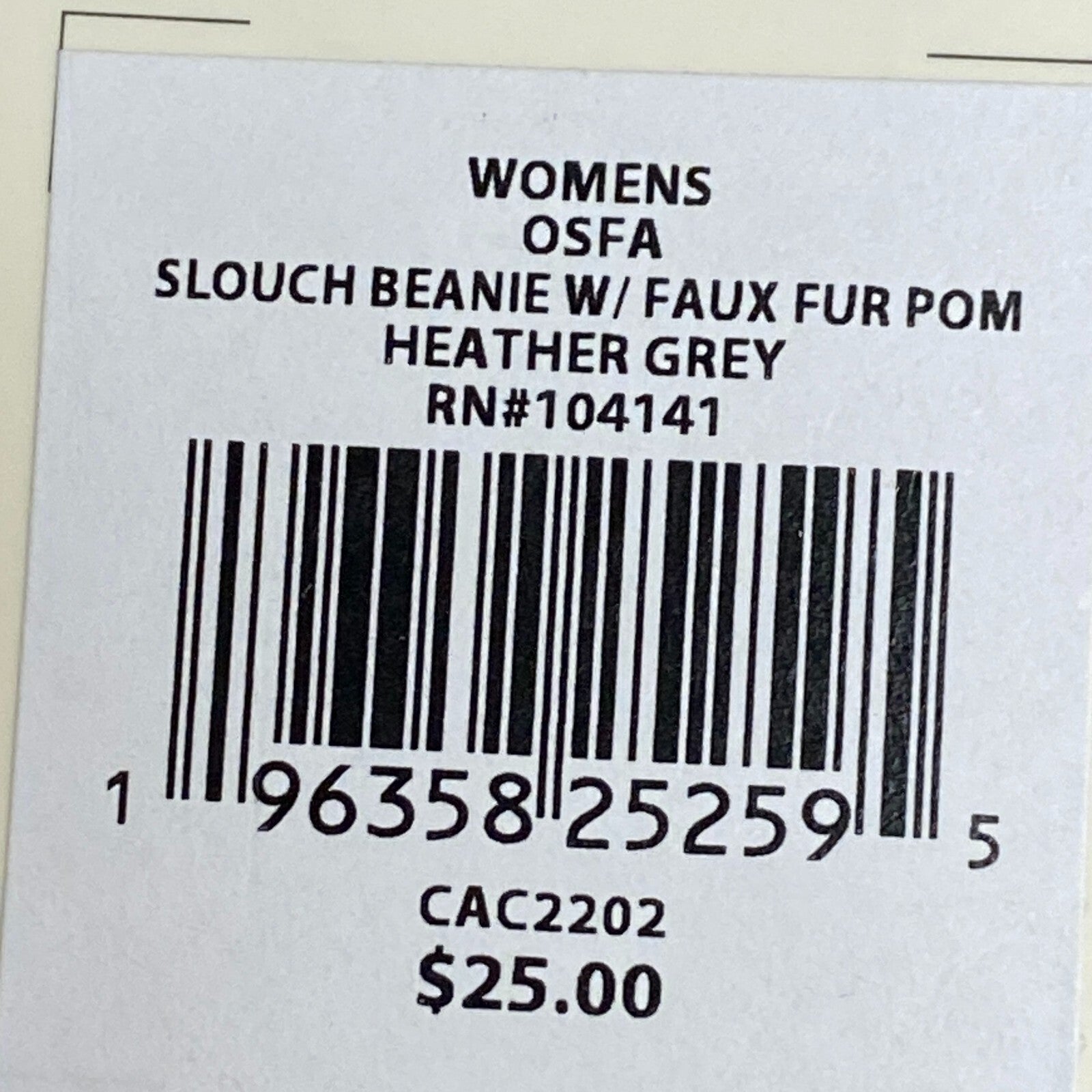 Calia Womens Slouch Beanie W/ Faux Fur Pom Beanie Heather NWT Grey CAC2202